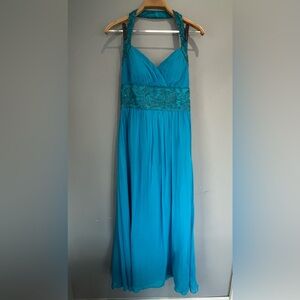 OC by OC Teal Lace Evening Dress